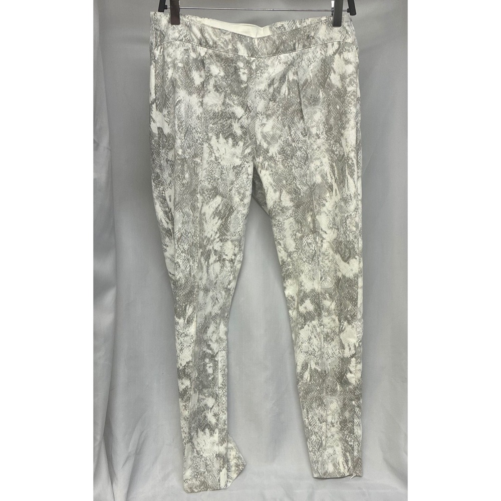 Abbey Glass Tapered Pants Womens 6 Grey Snakeskin Print Excellent High Rise Zip - Picture 2 of 9